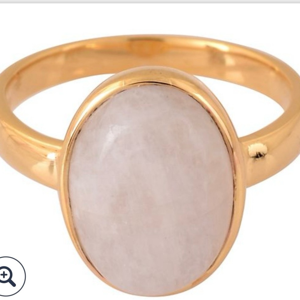 Affinity oval rainbow moonstone ring - Picture 3 of 4